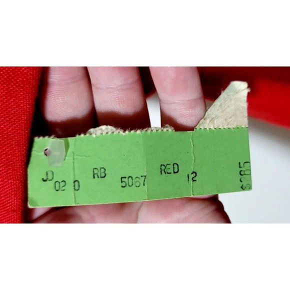 Vtg Raul Blanco Dress 12 Deadstock Red Secretary Dress Woven Gold Buttons Classy - Picture 4 of 16